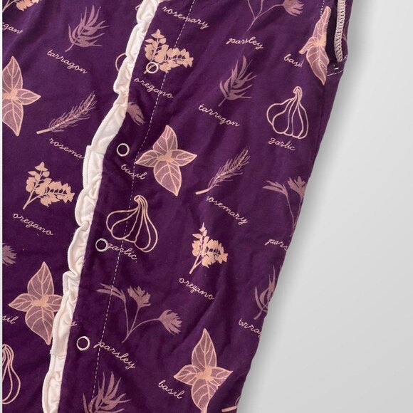 Kickee Pants Bamboo Plum & Cream Vegetable Herbs Romper 18-24 Months - Picture 3 of 5